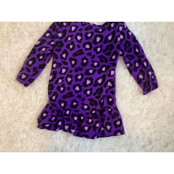 Girls Circo Half Sleeve Purple Leopard Print Shirt peplum ruffle Top size s(6/6x - Picture 2 of 4